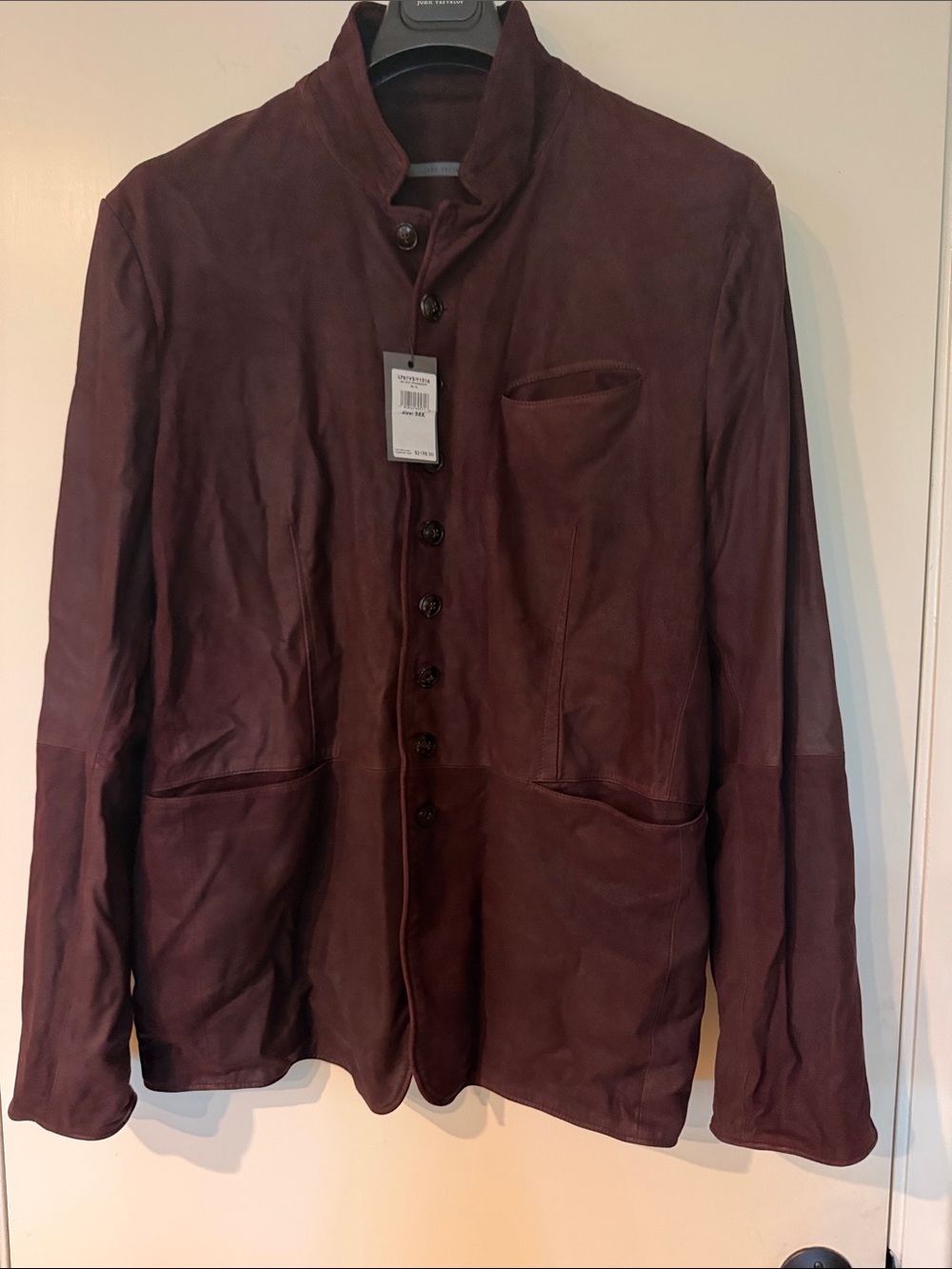 Grail John Varvatos Men’s Woodward Multi Button Goat Suede Jacket